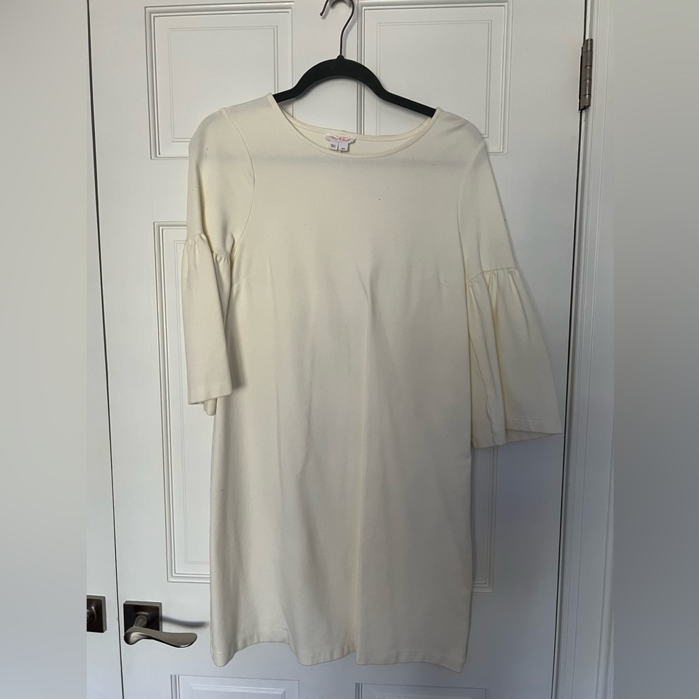 Ingrid & Isabel maternity Ivory Bell Sleeve Midi Dress
